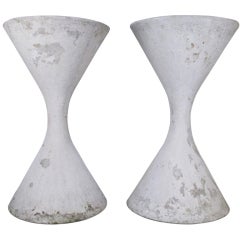 Matched Pair of Monumental Spindle Planters by Willy Guhl