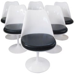 Set of Six Saarinen Swivel Tulip Chairs by Knoll