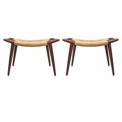 Matched Pair of Danish Teak Benches by Hans Wegner