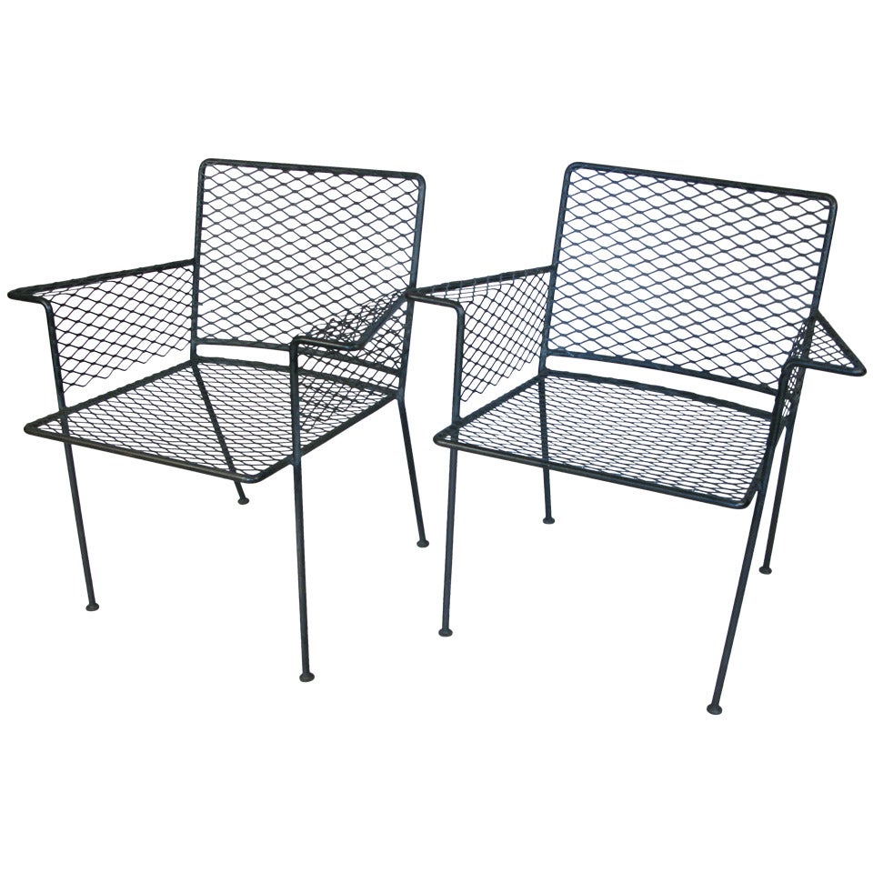 Pair of Iron Garden Chairs by Van Keppel & Green