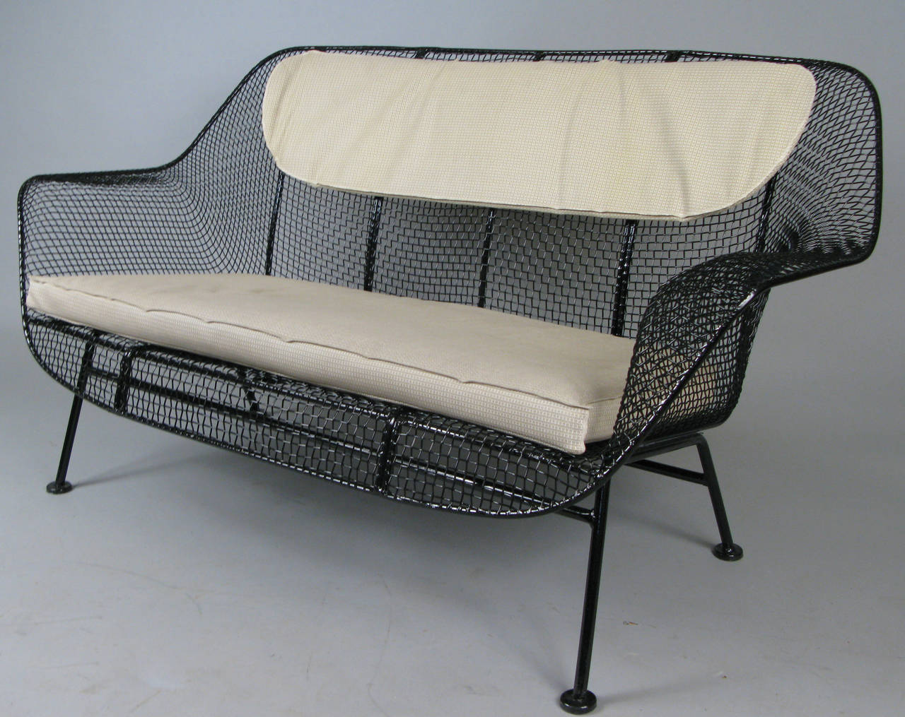 American Vintage Wrought Iron Settee by Russell Woodard