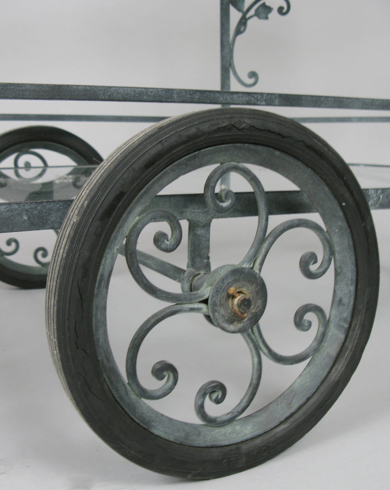 Vintage 1940s Iron Bar Cart by Salterini 1