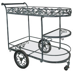 Vintage 1940s Iron Bar Cart by Salterini