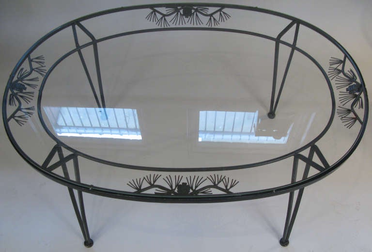 American Vintage 'Pinecrest' Wrought Iron Dining Set by Woodard