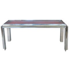 1970
s Polished Aluminum Console Table