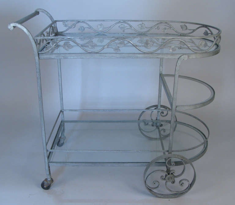 vintage wrought iron tea cart