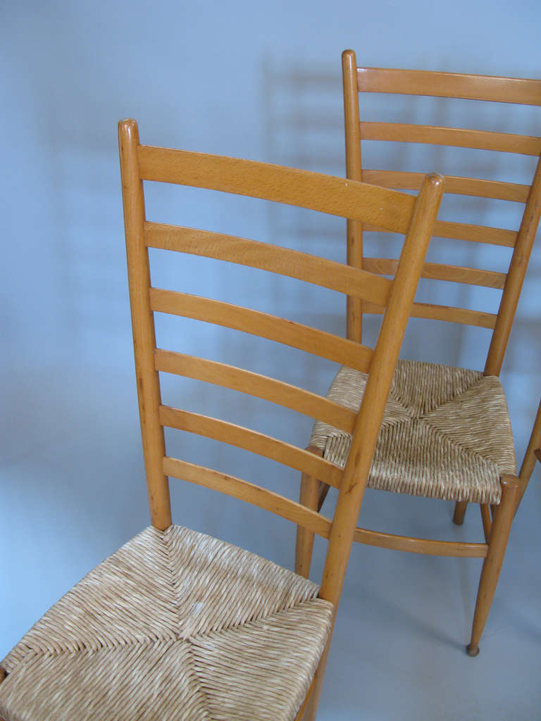 Set of Four Italian Ladder Back Chairs 1