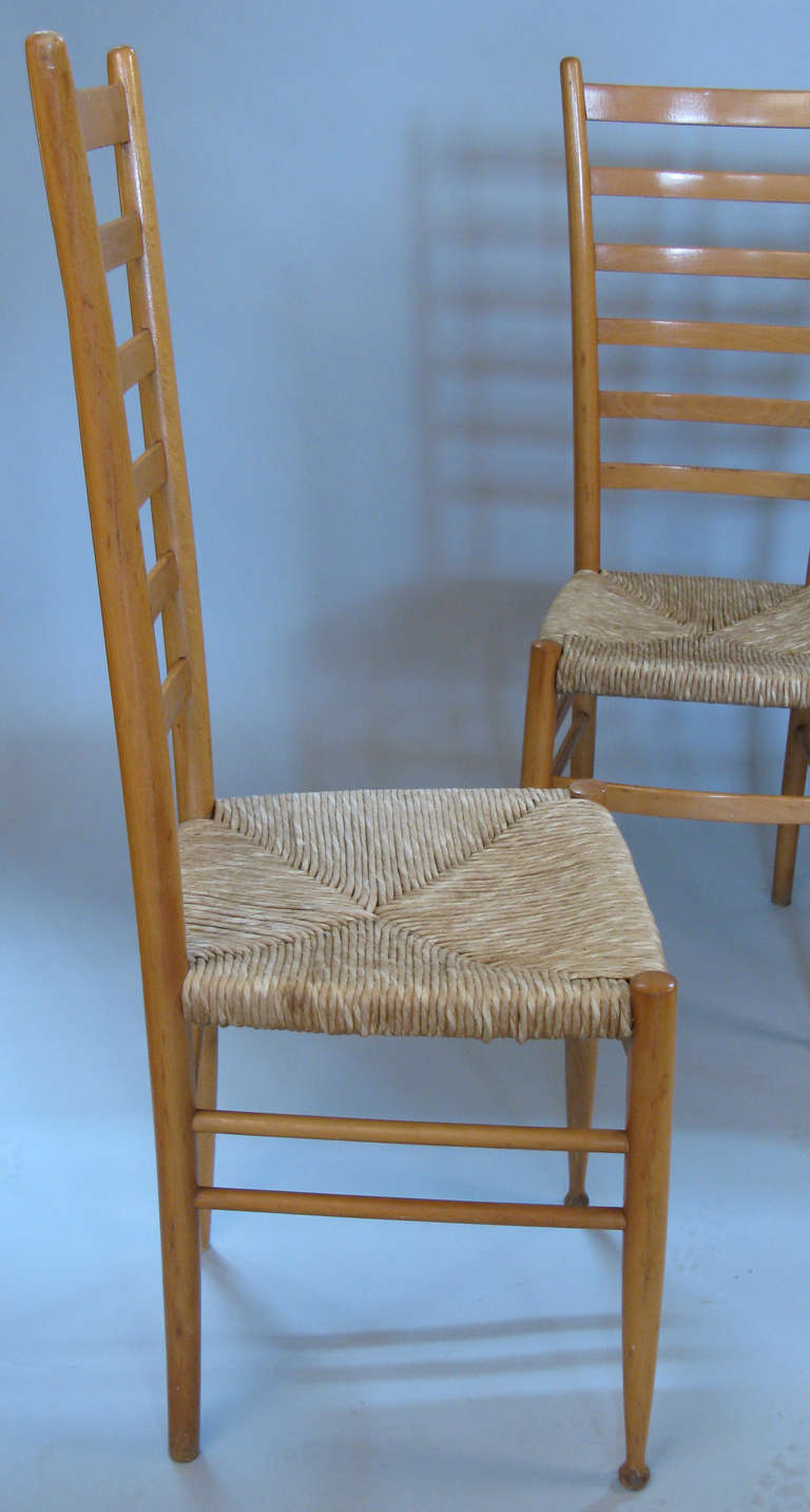 Set of Four Italian Ladder Back Chairs 2