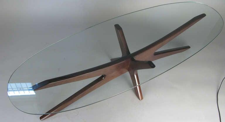 Sculptural Walnut Cocktail Table by Adrian Pearsall In Excellent Condition In Hudson, NY