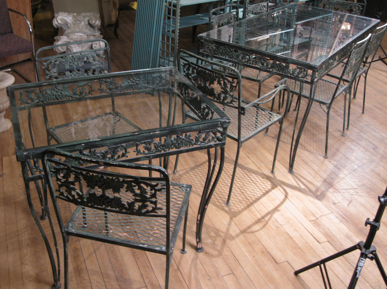 vintage wrought iron dining table and chairs