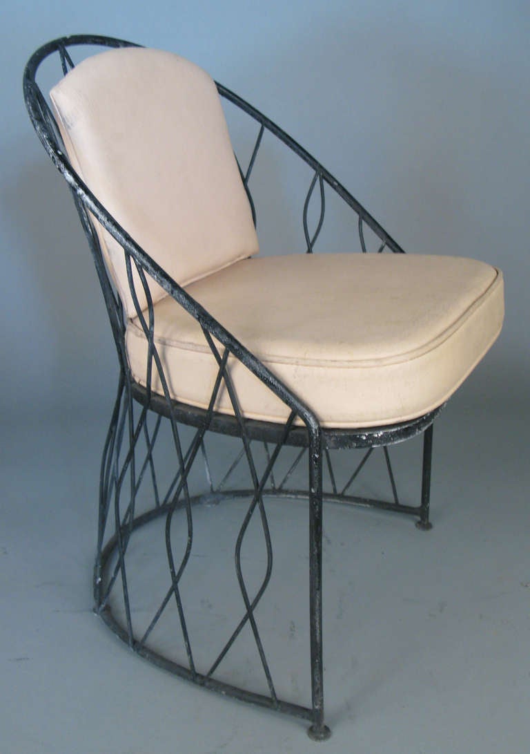 Set of 1950's Italian Wrought Iron Chairs by Salterini 3