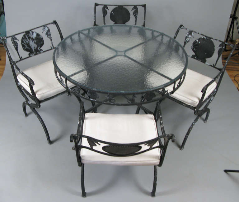 1950's Seashell and Seahorse Garden Dining Table and Chairs at 1stDibs ...
