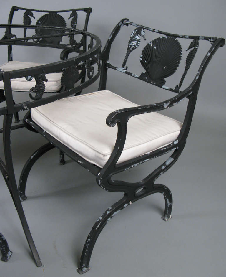 1950's Seashell and Seahorse Garden Dining Table and Chairs at 1stDibs ...