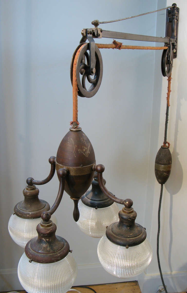 Outstanding Antique Industrial Adjustable Telescoping Lamp 1