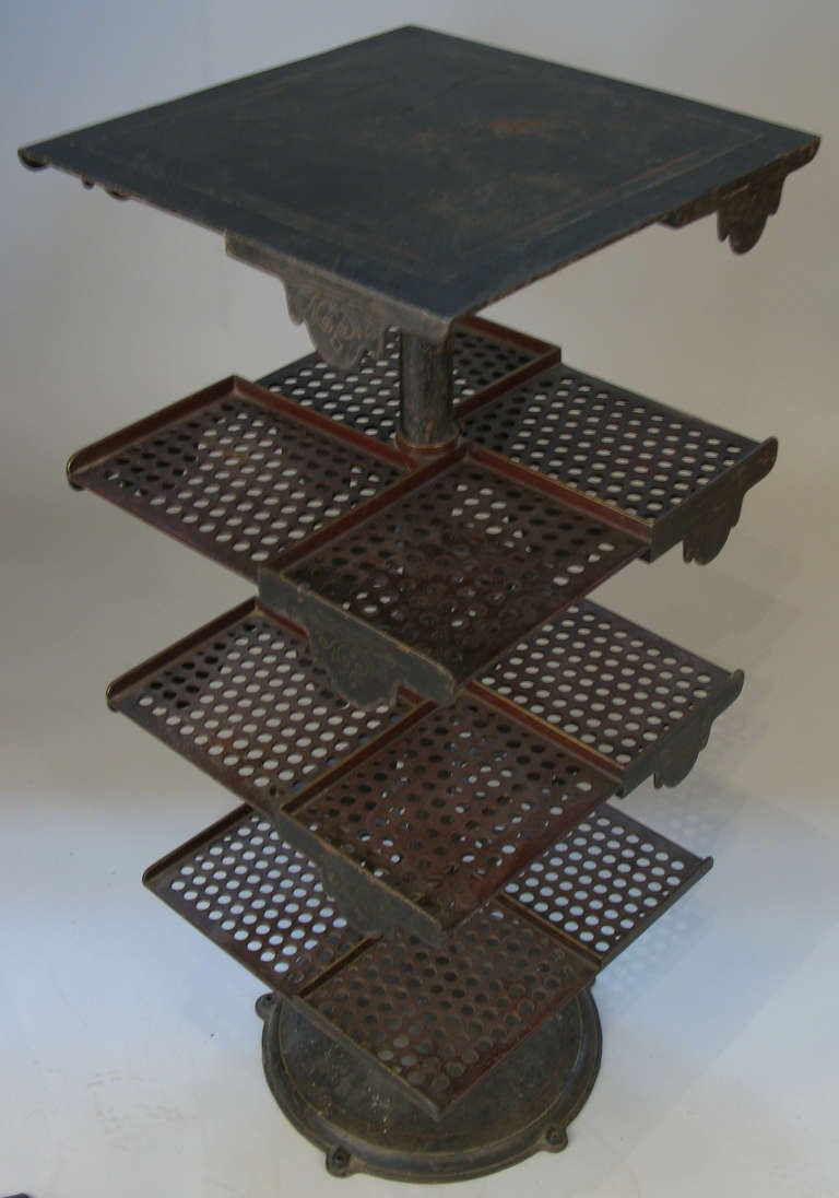American Antique Cast Iron Revolving Bookstand