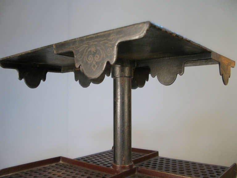 20th Century Antique Cast Iron Revolving Bookstand