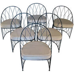Set of 1950's Italian Wrought Iron Chairs by Salterini