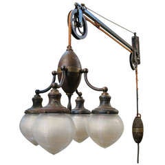 Outstanding Antique Industrial Adjustable Telescoping Lamp