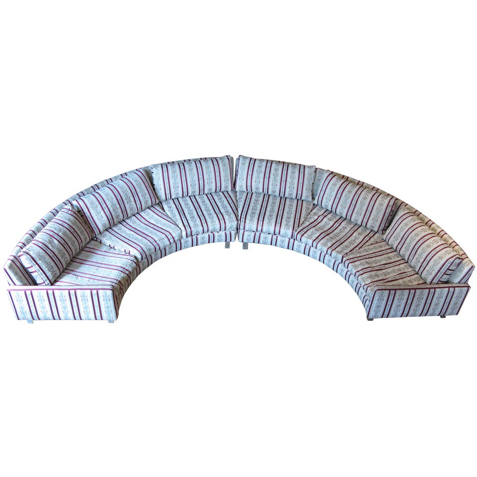 Semi Circular Curved Sectional Sofa by Milo Baughman