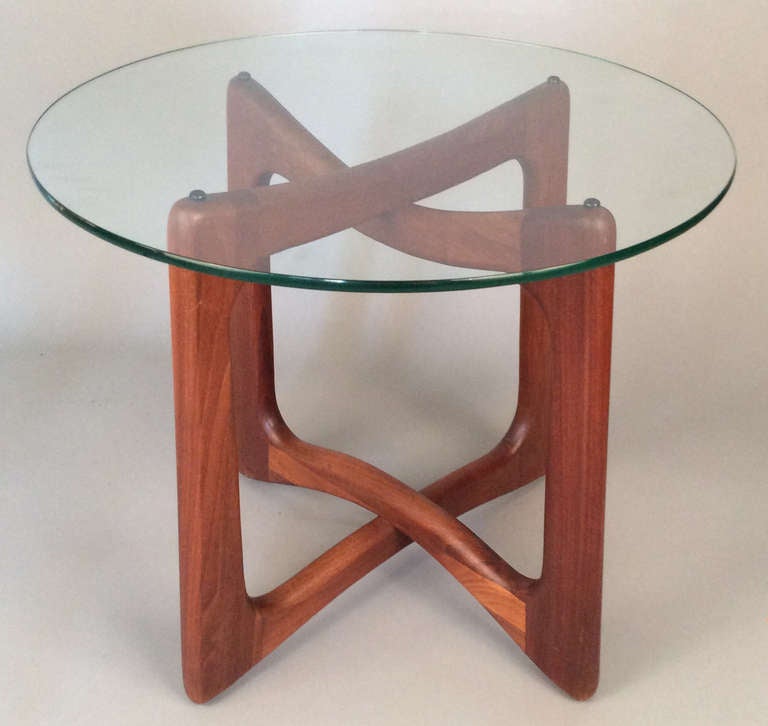 Mid-Century Modern Sculptural 1960's Walnut & Glass Tables by Adrian Pearsall