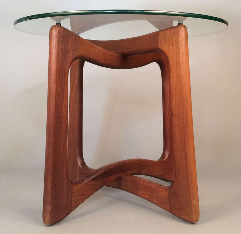 American Sculptural 1960's Walnut & Glass Tables by Adrian Pearsall