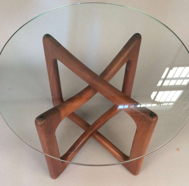 Sculptural 1960's Walnut & Glass Tables by Adrian Pearsall In Excellent Condition In Hudson, NY