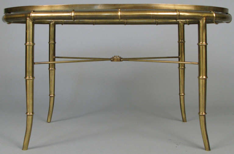 Classic Italian Brass Bamboo Cocktail Table by Mastercraft In Excellent Condition In Hudson, NY