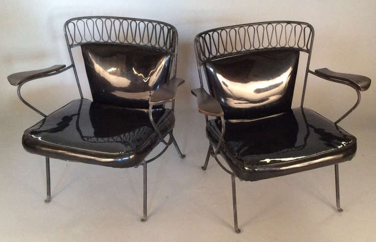 Mid-Century Modern Pair of 1950s Lounge Chairs Designed by Maurizio Tempestini for Salterini