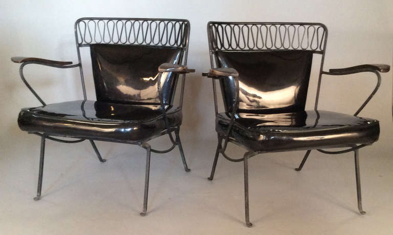 American Pair of 1950s Lounge Chairs Designed by Maurizio Tempestini for Salterini