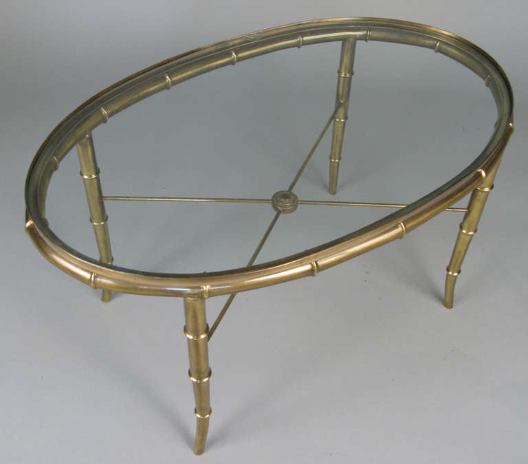 Classic Italian Brass Bamboo Cocktail Table by Mastercraft 1