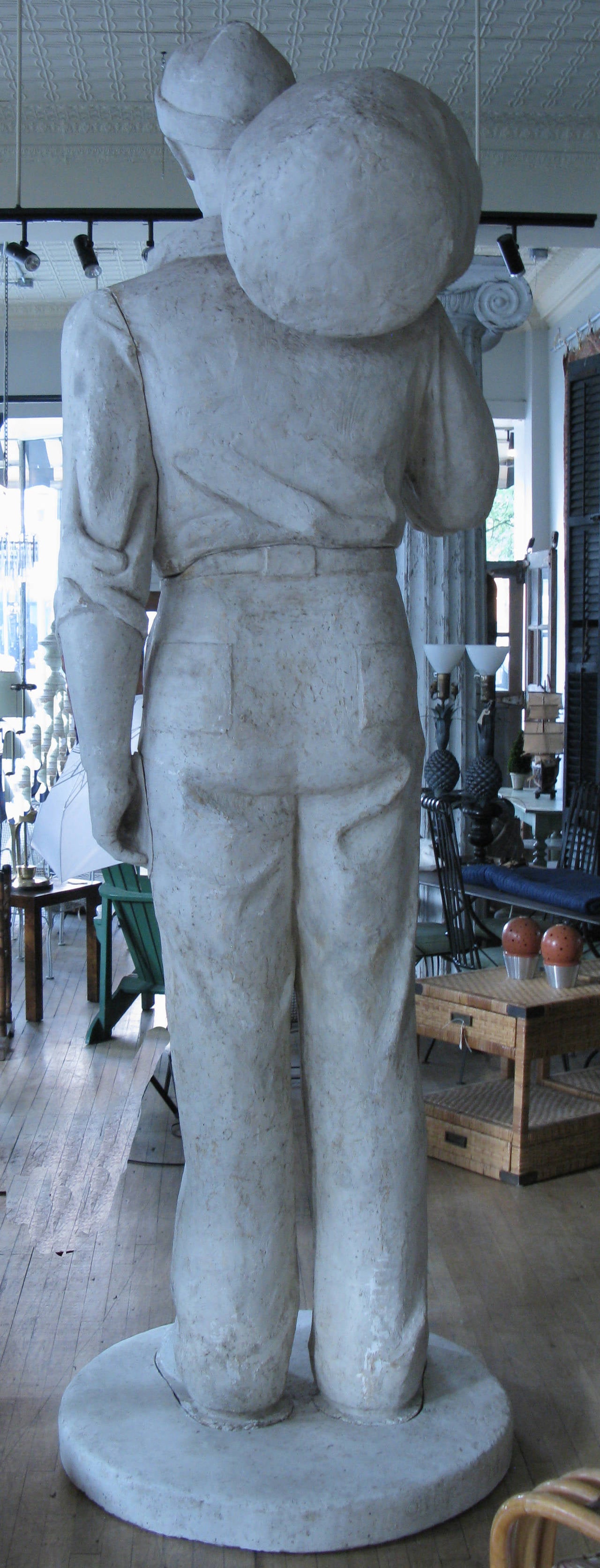 Larger than Life Sized Plaster Sailor by Charles Rudy In Good Condition In Hudson, NY