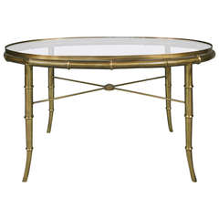 Classic Italian Brass Bamboo Cocktail Table by Mastercraft