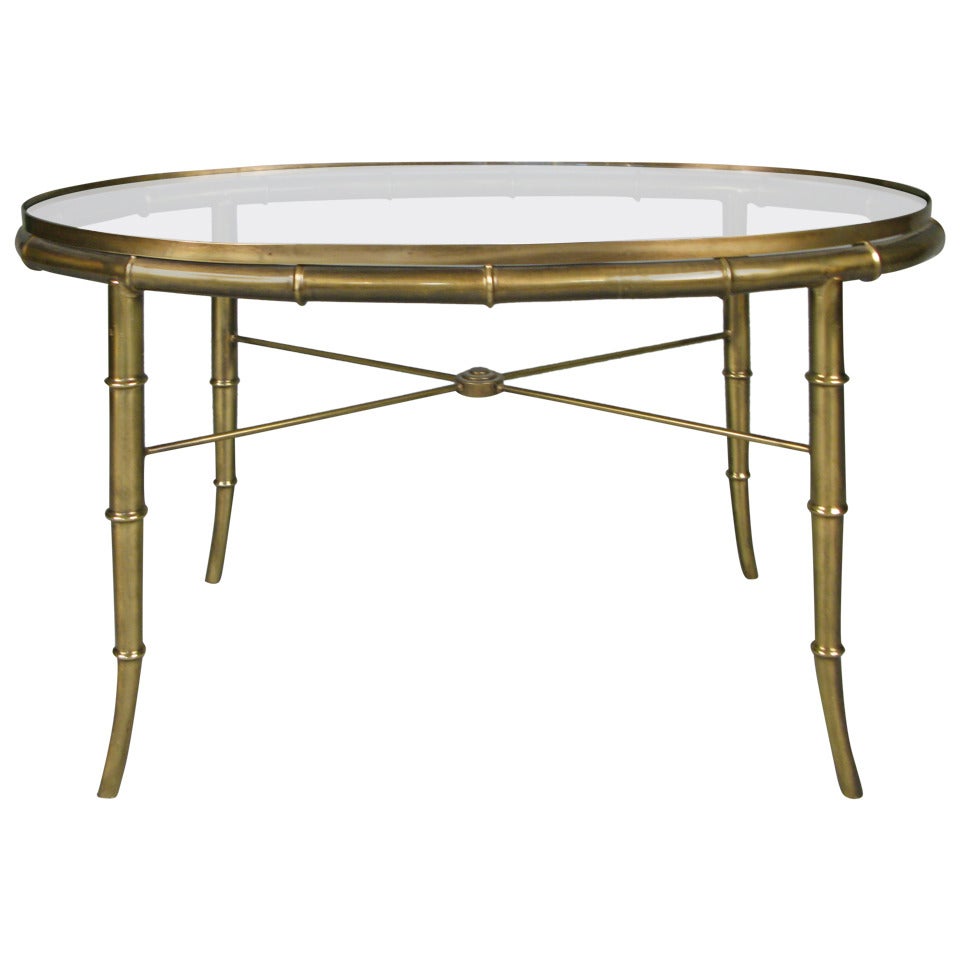 Classic Italian Brass Bamboo Cocktail Table by Mastercraft