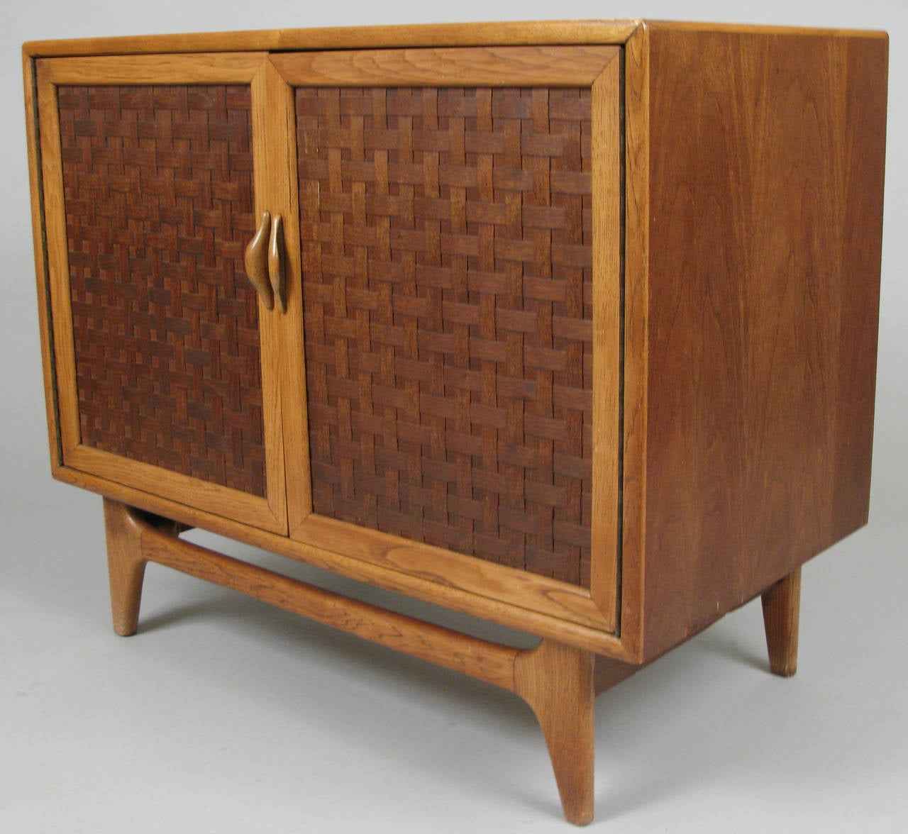 American Vintage Modern Woven Front Cabinet