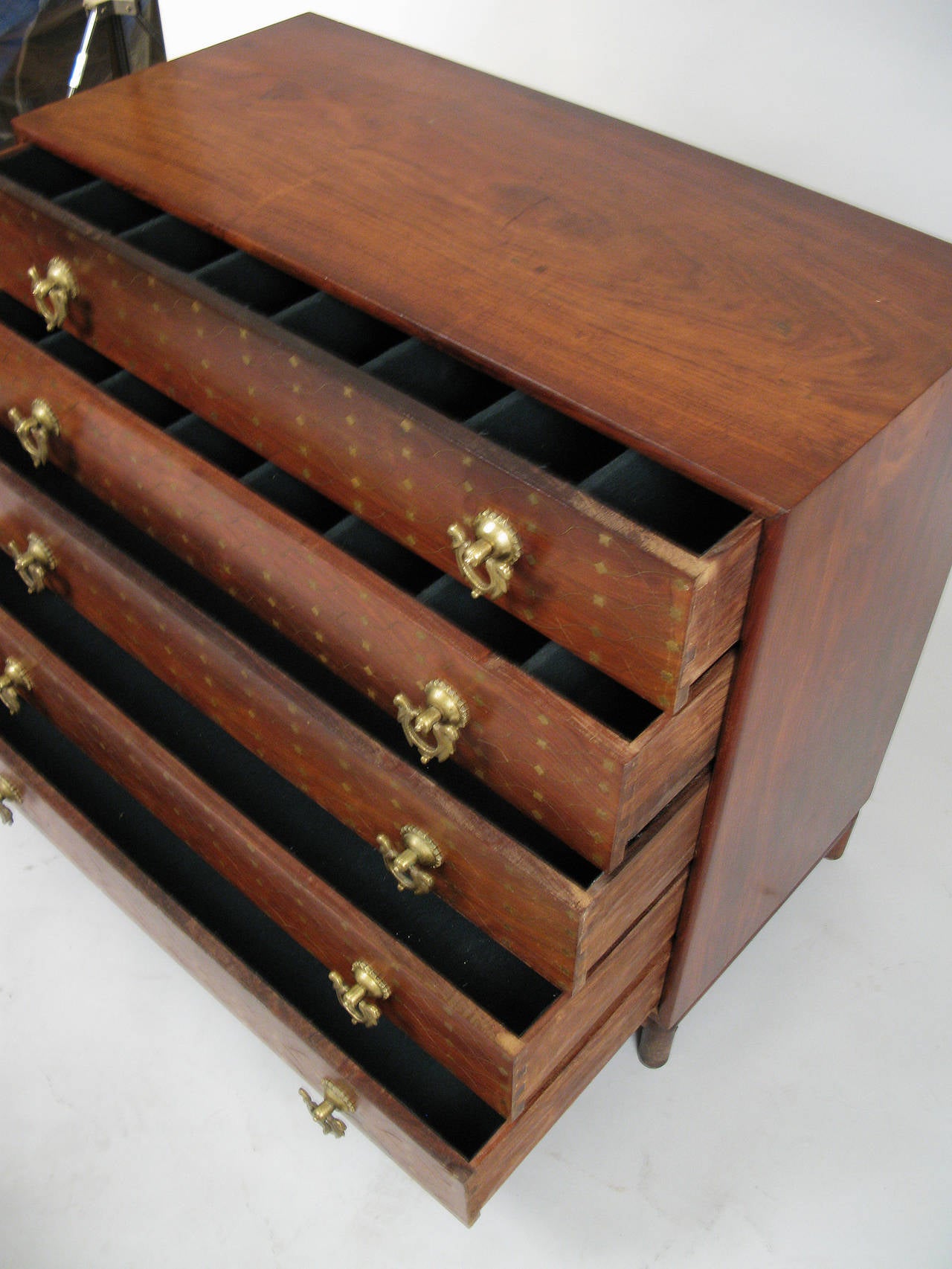 Mid-20th Century Exceptional Rosewood and Inlaid Brass Chest