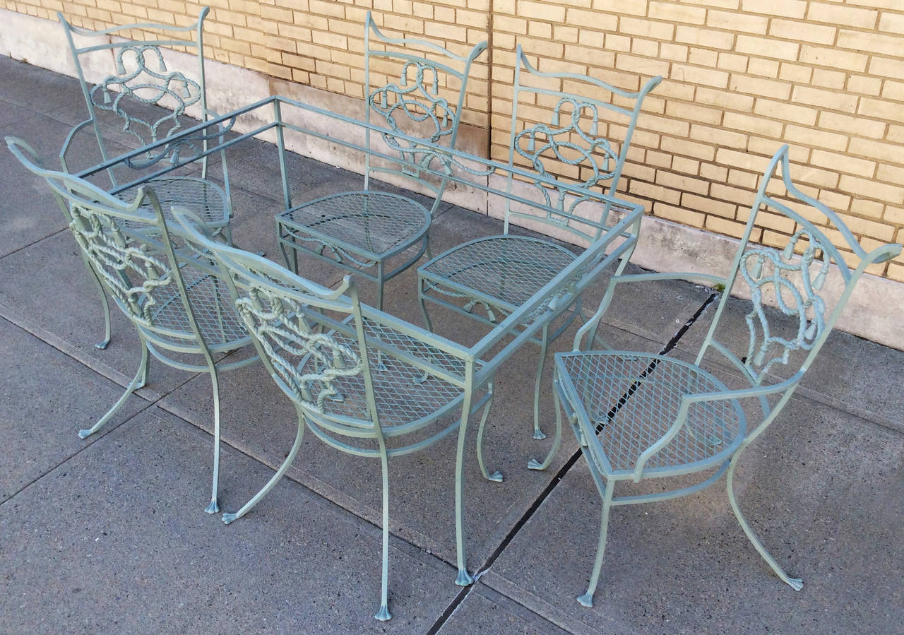 Vintage 1940s Rope and Tassel Dining Set by Salterini 1