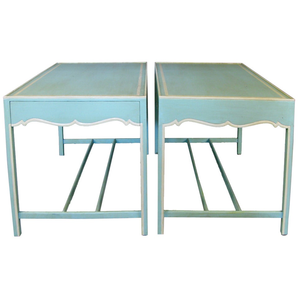 Pair of 1940's Newport Chic Lamp Tables