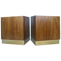 Pair of 1970's Modern Rosewood Nightstands by Milo Baughman