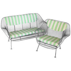 1950s Sculptura Lounge Chair and Settee by Russell Woodard