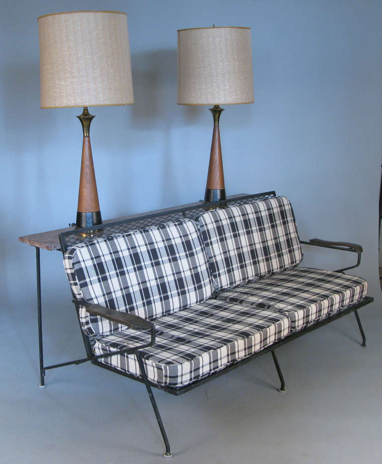 Rare 1950s Wrought Iron Sofa by Tempestini for Salterini In Excellent Condition In Hudson, NY