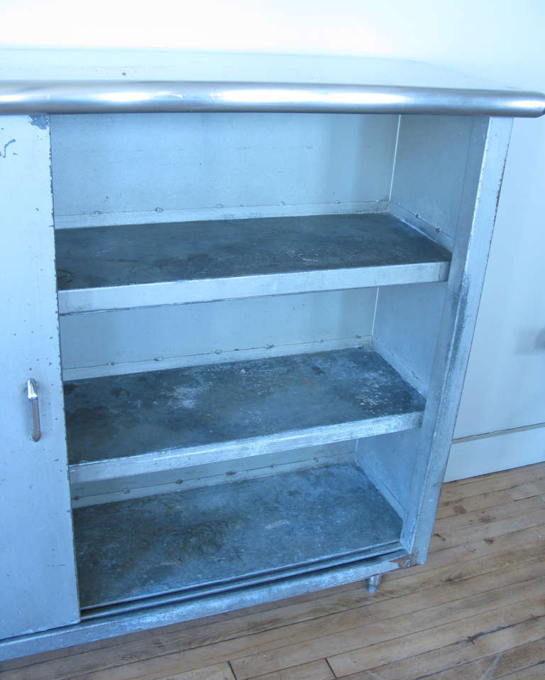 Vintage 1940's Galvanized Steel Cabinet 1
