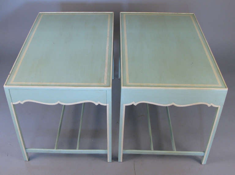 American Pair of 1940's Newport Chic Lamp Tables