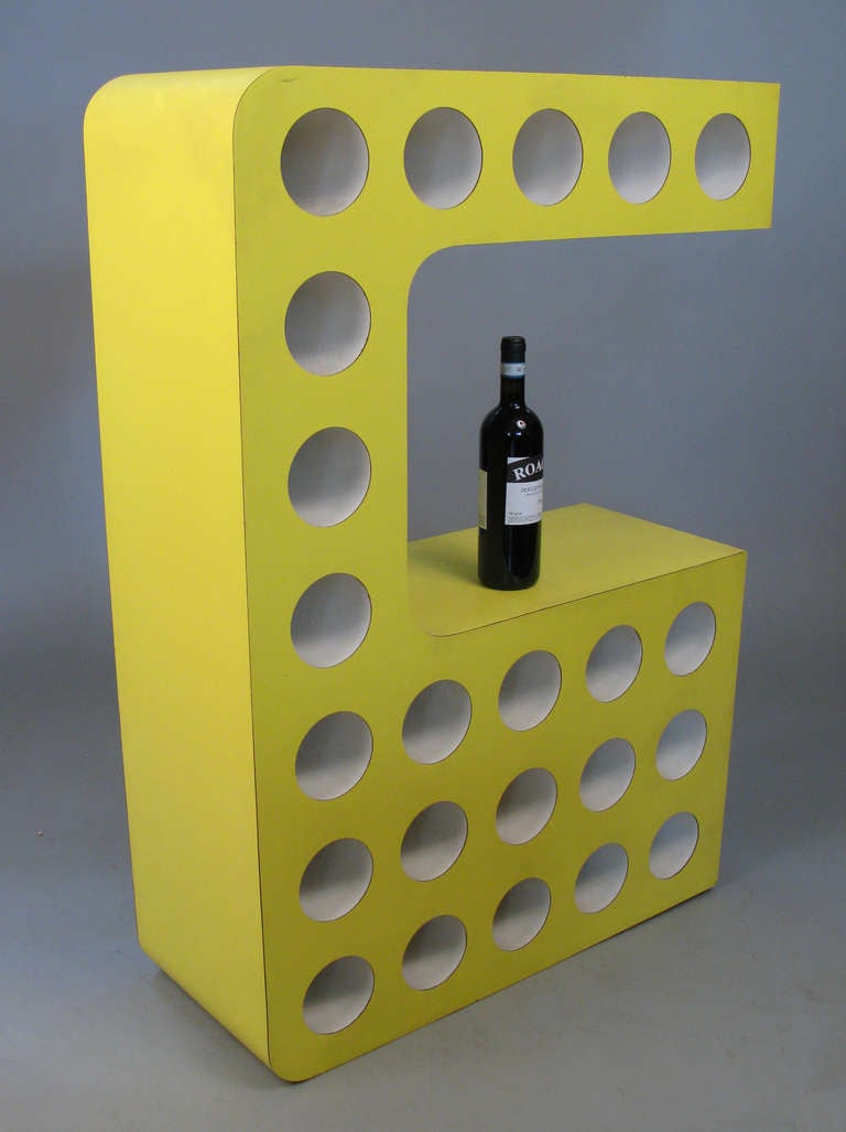 yellow wine rack