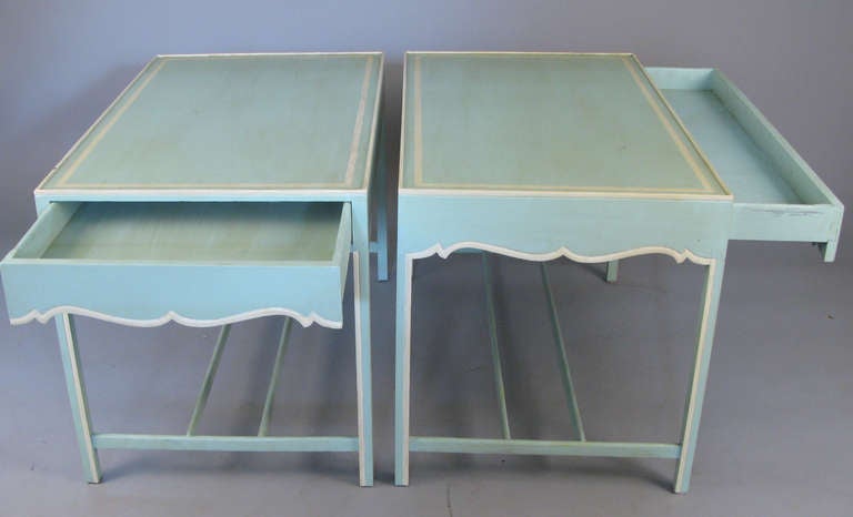 Pair of 1940's Newport Chic Lamp Tables 1