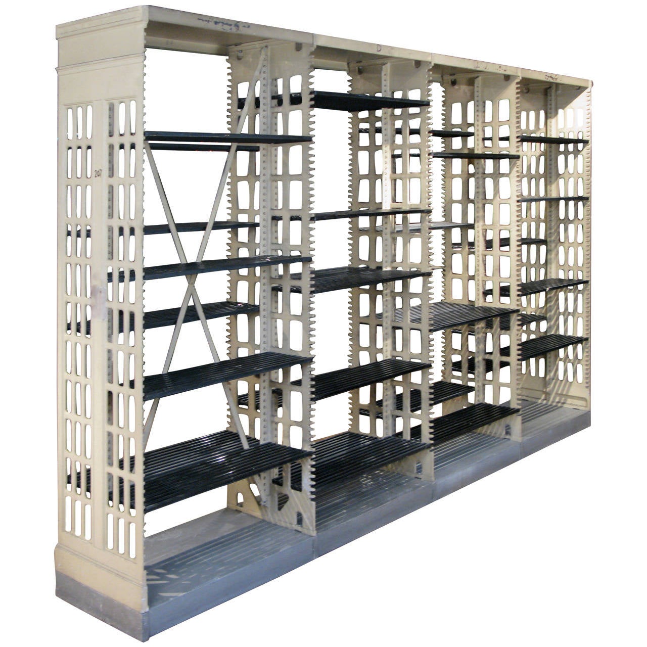 Antique Cast Iron Archival Library Bookcase by Snead at 1stDibs