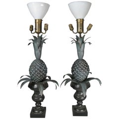 Vintage Pair of Large Pineapple Form Lamps