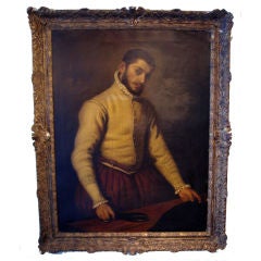 19th Century Oil on Canvas Italian School Portrait of a Tailor