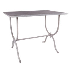 Elegant 19th Century Marble & Iron Garden Table