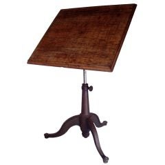 Antique Adjustable Tilt Top Drafting Table