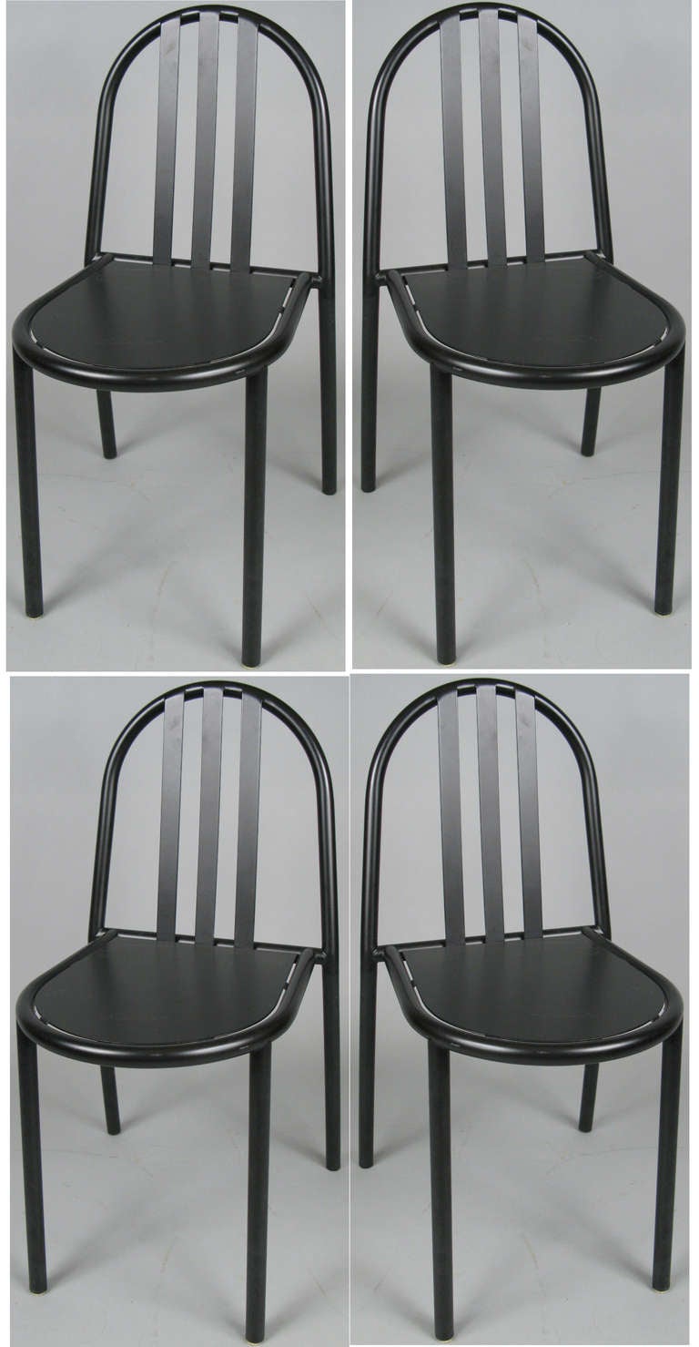 Robert Mallet-Stevens believed that furniture should satisfy the demands of contemporary living with simplicity. The design for this stackable chair was originally conceived for his kitchen at the Villa Cavrois. 

Made of tubular steel and